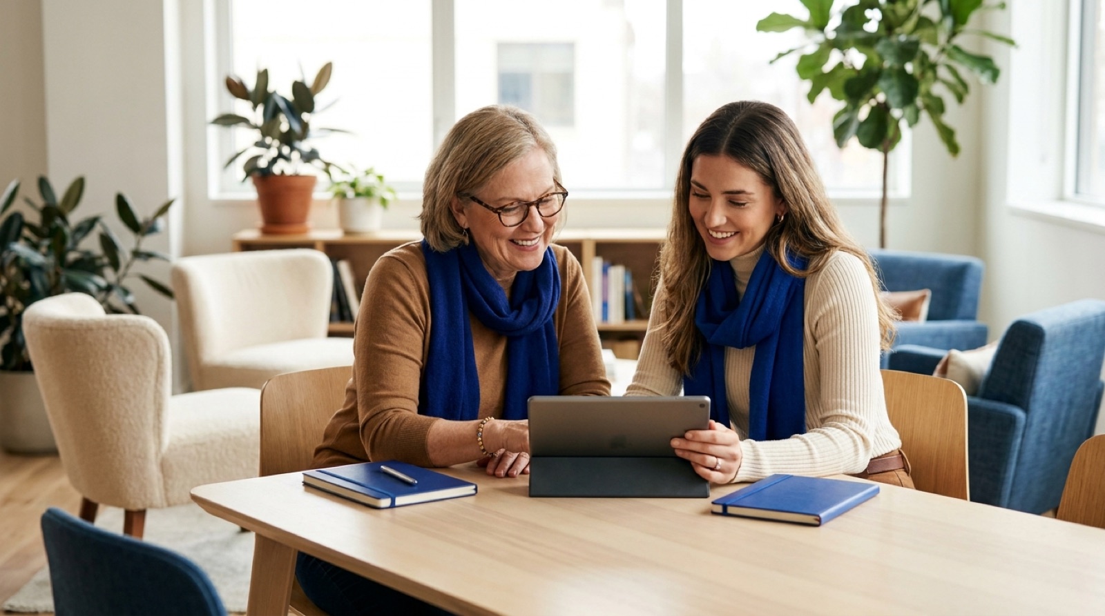 A licensed advisor and a real estate agent reviewing coverage options together at a table